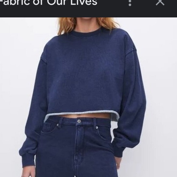 Good American Jeanius Indigo Denim Sweatshirt (set available) - Picture 10 of 10